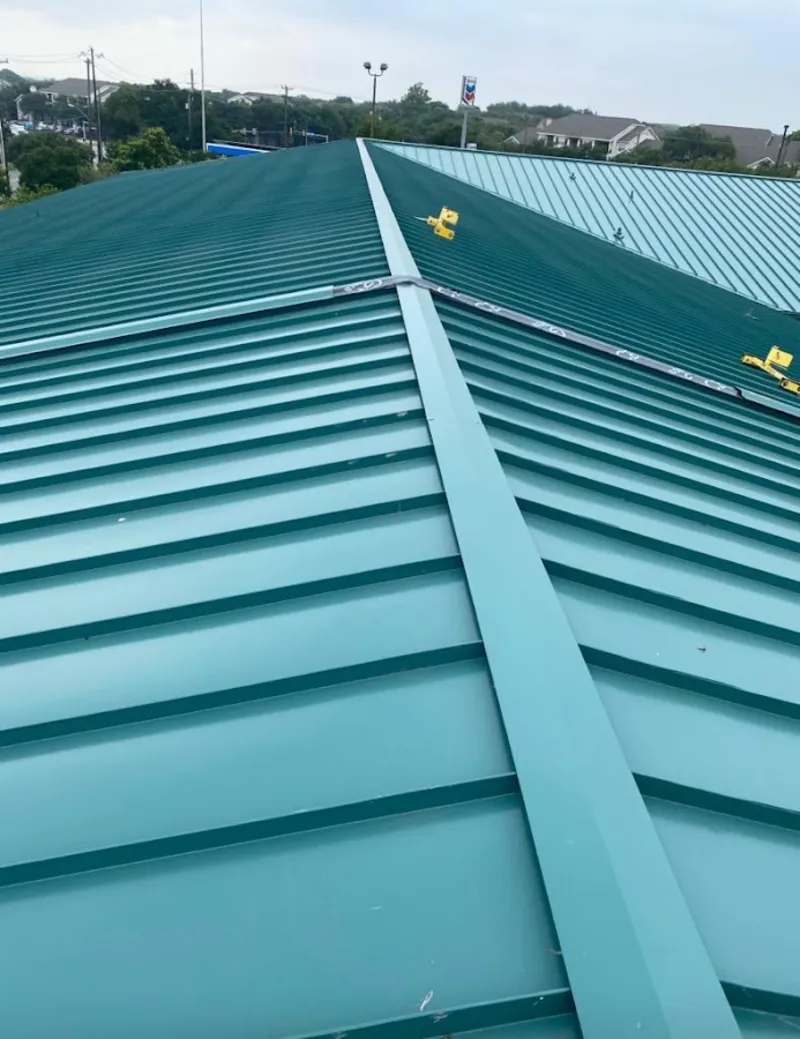 Green commercial metal roof ridge and valley for Metal Roof Repair in Nazareth